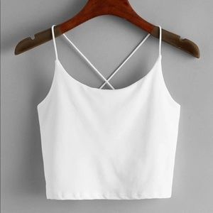 Two Pack Solid Criss Cross Crop Cami